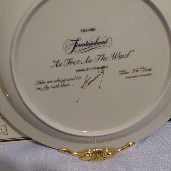 Fountainhead Collector Plate As Free As The Wind Eagle Mario Fernandez #/3633 - Picture 10 of 10
